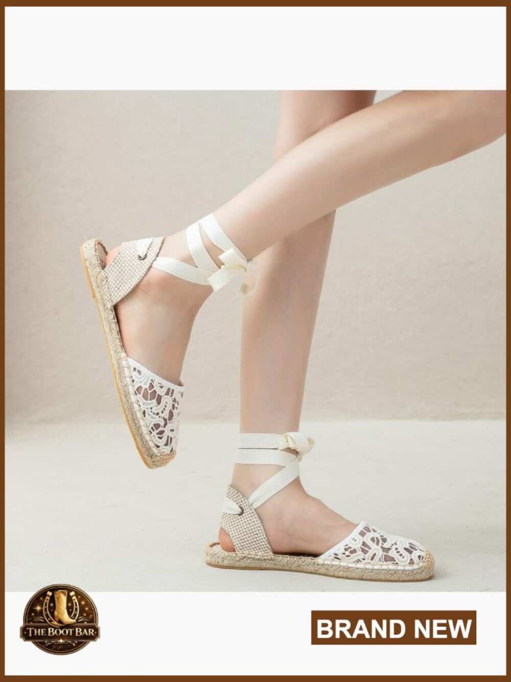 Women's Espadrille Flat Sandals Closed Toe Ankle Wrap Lace Up Summer Shoes - Picture 3 of 7